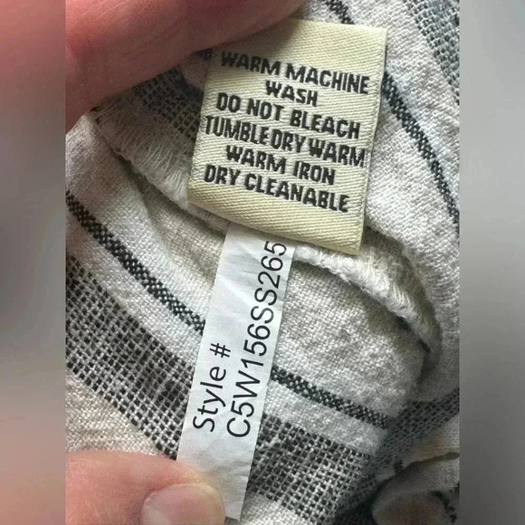 DYLAN Joshua Pants in Natural Stripe Flax Blend Size L - Picture 5 of 8